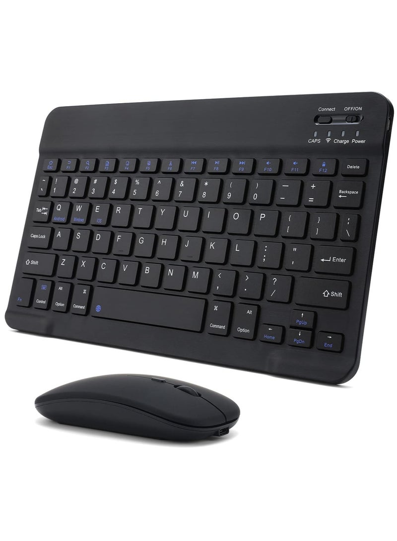 ELTRAZONE Rechargeable Bluetooth Keyboard and Mouse Combo Ultra-Slim Portable Compact Wireless Mouse Keyboard Set for Android Tablet Cell Phone iPhone iPad Pro Air Mini, iPad OS/iOS 13 or above  - Image 1