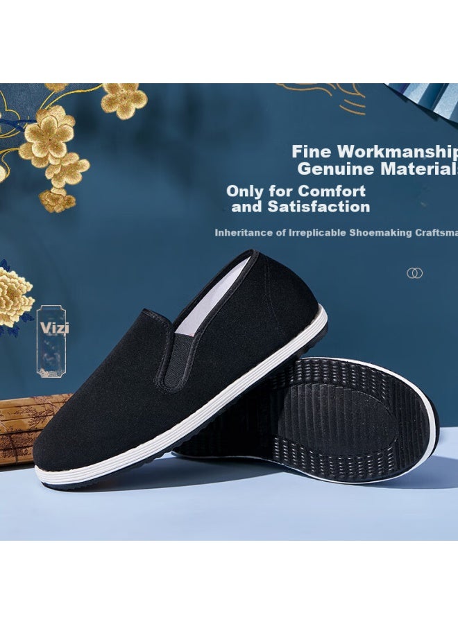 Weizhi Men's Cloth Shoes, Traditional Beijing-style Shoes With Thousand-layer Soles, Slip-on Casual Shoes For Middle-aged And Elderly Men, Dad Shoes Wz1024 - Image 3