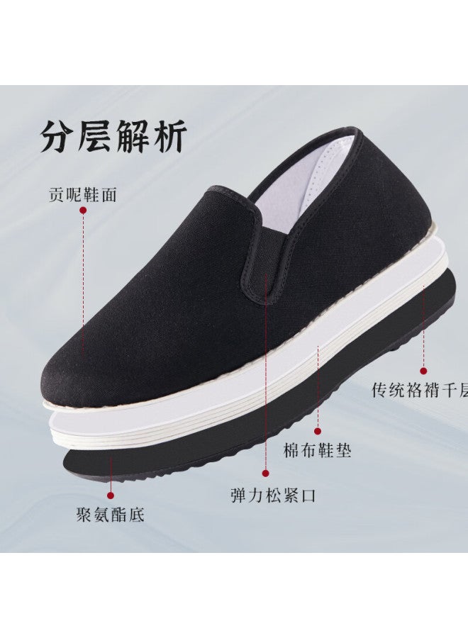 Weizhi Men's Cloth Shoes, Traditional Beijing-style Shoes With Thousand-layer Soles, Slip-on Casual Shoes For Middle-aged And Elderly Men, Dad Shoes Wz1024 - Image 1
