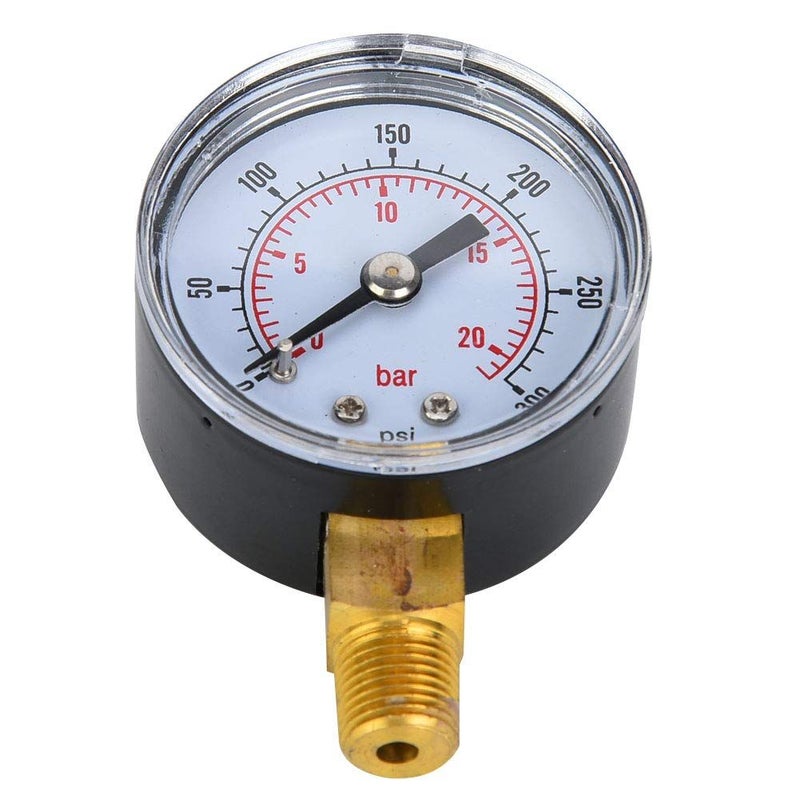 Mechanical Pressure Gauge 0 300 Psi 0 20 Bar Transparent Dial Metal Case For Air Oil Water - Image 3