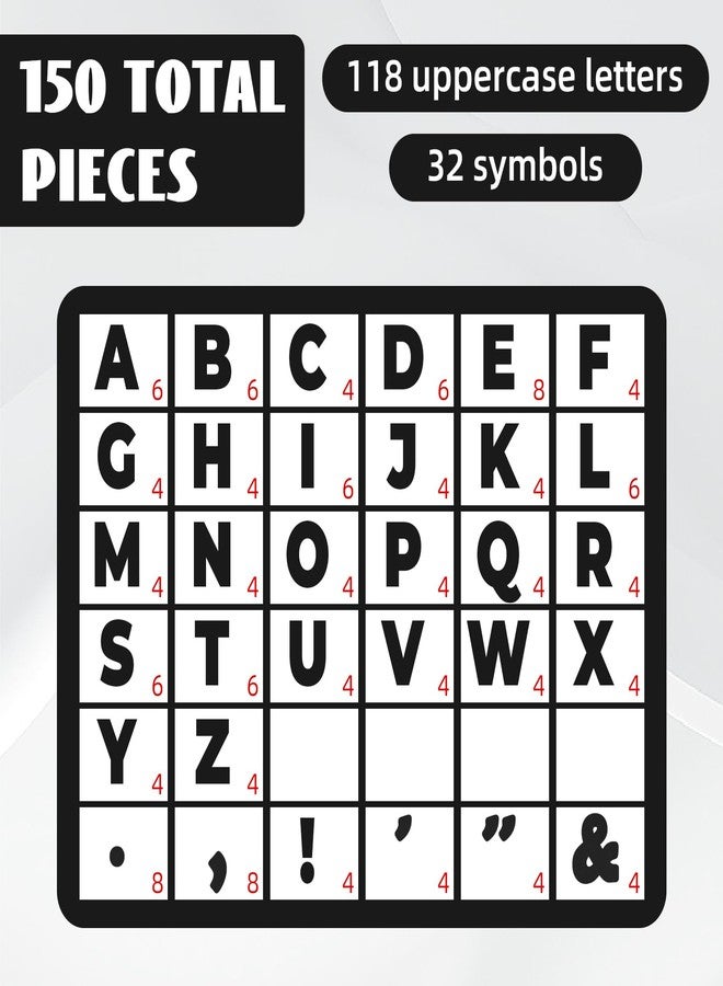 WLLHYF 150PCS Large 7 Inch Bulletin Board Letters Set Black Classroom Alphabet Cutouts Number Punctuation Symbols for Bulletin Board Display Home School Office Chalkboard Decor - Image 3