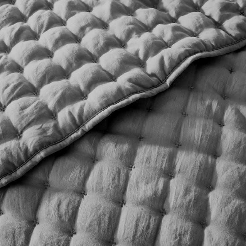 WDCOZY Dark Grey King Size Quilt Bedding Sets with Pillow Shams, Deep Lightweight Bedspread Coverlet, Quilted Blanket Thin Comforter Bed Cover, All Season Summer Spring, 3 Pieces, 104x90 inches - Image 4