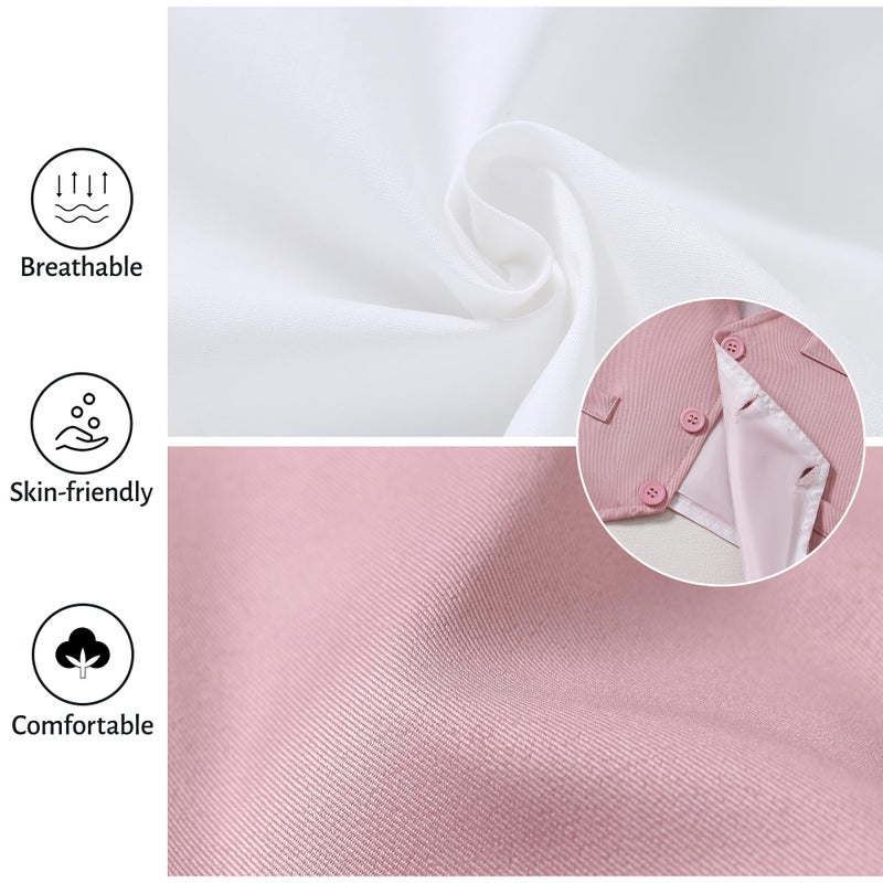 WESIDOM Toddler Boy Clothes Suit Formal Dress Shirt+Bowtie+Vest+Boutonniere+Suspender Pants Boys Gentleman Outfits Set Pink - Image 5