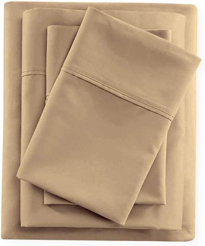 3 PC COTTON BEDSHEET SET 1 PC ZIPPER DUVET COVER 100 EGYPTIAN COTTON BEDSHEET WITH 2 PILLOW COVER 400 TC SUPER SOFT WRINKLE FREE 4 PIECE SET TAUPE SOLID DOUBLE SIZE