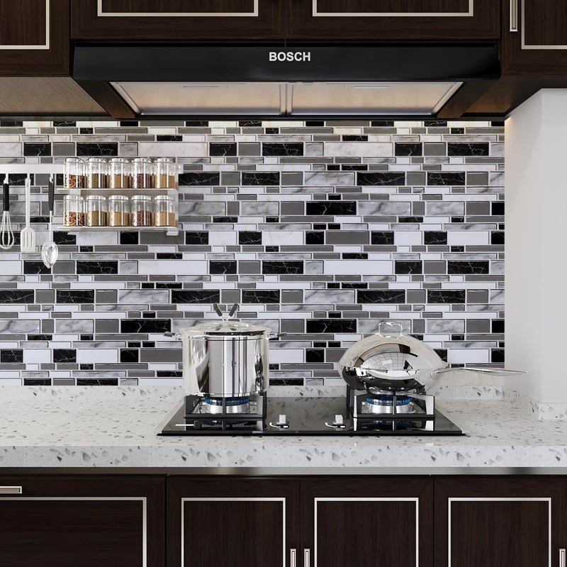 Livebor Peel and Stick Backsplash Wallpaper Kitchen Backsplash Wallpaper 11.8inch x 78.7inch Tile Contact Paper Kitchen Peel and Stick Countertops Waterproof Wallpaper for Bathroom Kitchen Wallpaper - Image 2