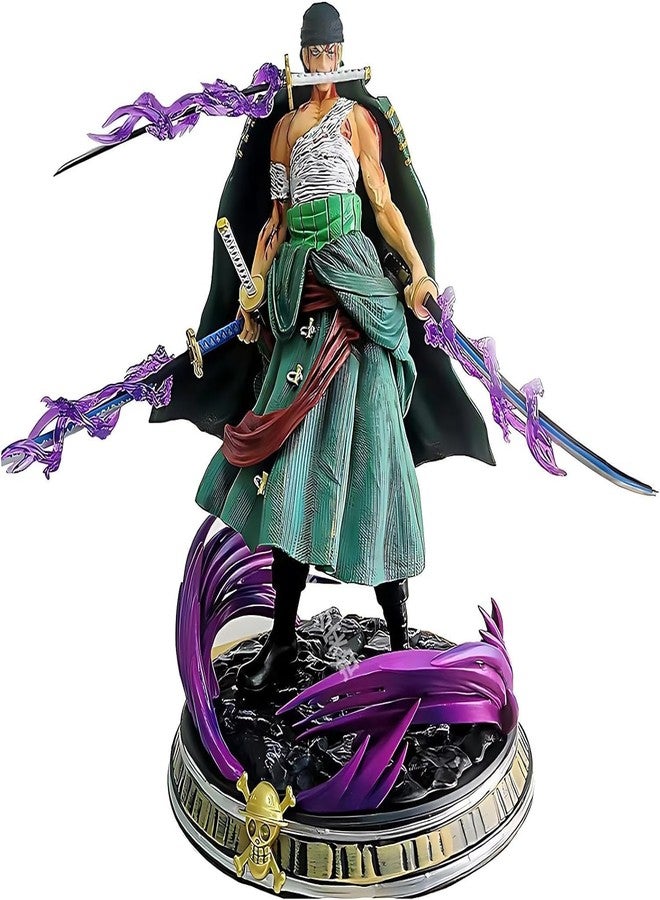 Lefan Action Figure Limited Edition for Home Decors, Office Desk,Study Table Car Dashboard Attractive Lightweight Durable Home & Office Decoration Gift (Anime Standing Zoro with Flare) - Image 1
