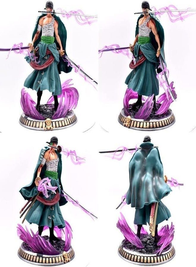 Lefan Action Figure Limited Edition for Home Decors, Office Desk,Study Table Car Dashboard Attractive Lightweight Durable Home & Office Decoration Gift (Anime Standing Zoro with Flare) - Image 3