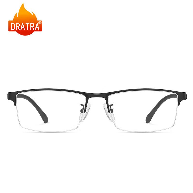JD Jing Zao DRATRA Semi-Rimless Nearsighted Glasses for Men with Anti-Blue Light Radiation Protection, Optical Frame, Prescription Lenses Available, Astigmatism Correction, Photochromic Lenses, Business Style - Image 5