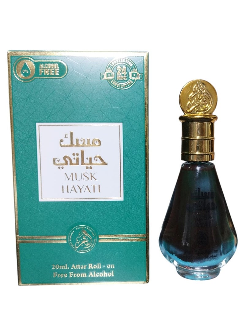 Al Fakhr Perfumes Musk Hayati Concentrated Attar Roll On Free From Alcohol - 20 ML 