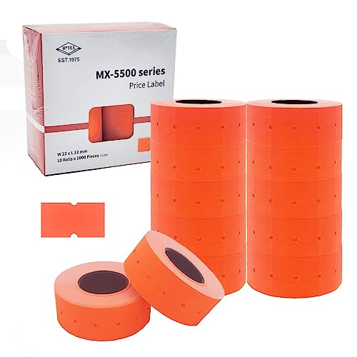 Motex 1 Blank Line Labels  10000 Fluorescent Red Blank Price and Date Gun Labels Fits MX5500 and Perco 1 Line Price and Date Guns - Image 1
