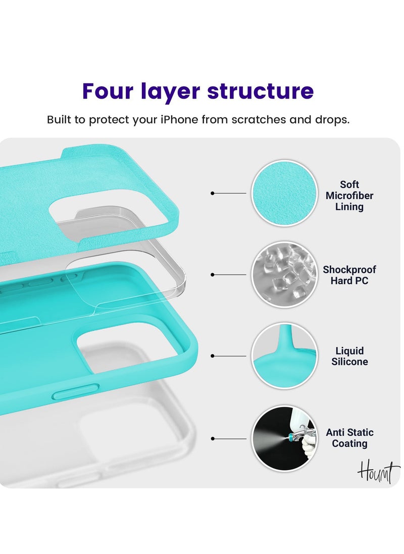 Houmt - iPhone 15 Pro Max Case 6.7" Slim Liquid Silicone Soft Gel Rubber with 2X iPhone 15 Pro Max Screen Protector Shockproof Protective Phone Case Anti-Scratch Microfiber Lining for Apple iPhone 15 Pro Max - Image 1