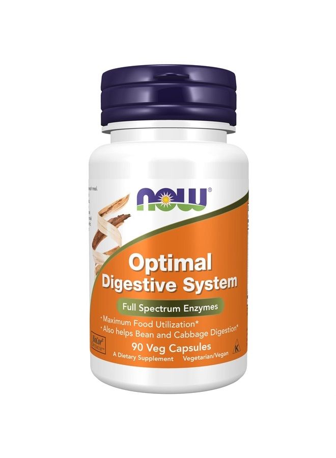 now Supplements, Optimal Digestive System, Full Spectrum Enzymes, 90 Veg Capsules - Image 1