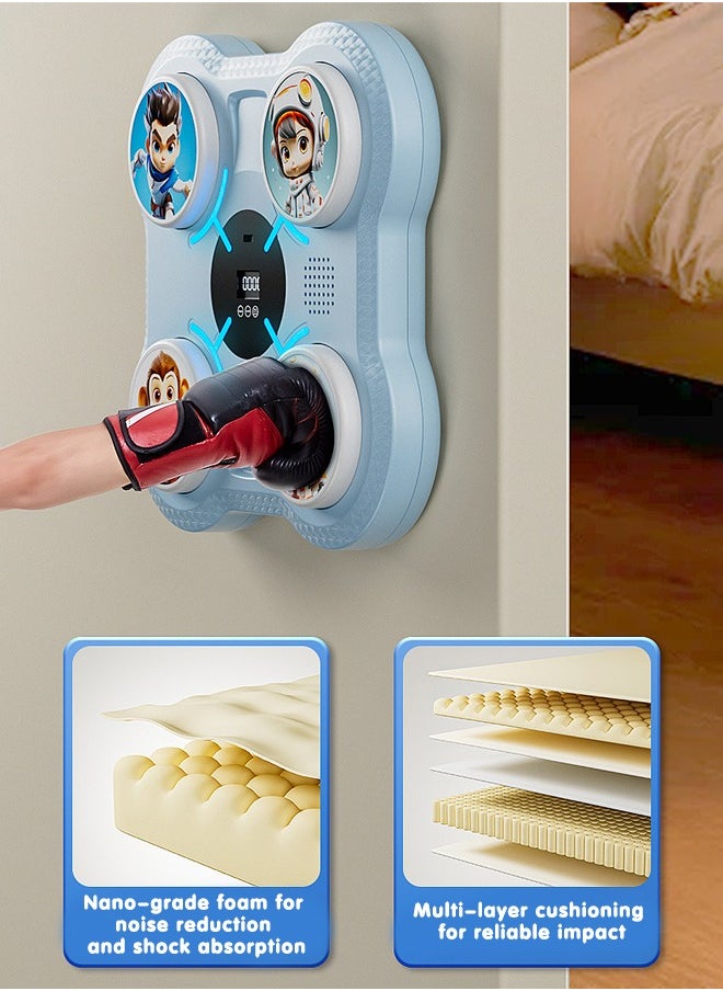 Smart Music Boxing Machine, Boxing Workout Machine for Kids, Bluetooth Wall Boxing Machine with Led