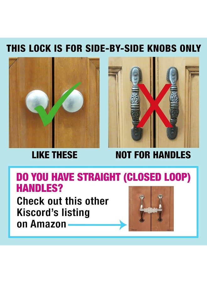 Kiscords Baby Safety Cabinet Locks For Knobs - Black / Pack of 5 - Image 3
