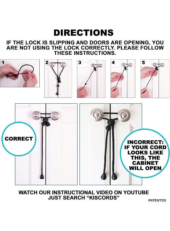 Kiscords Baby Safety Cabinet Locks For Knobs - Black / Pack of 5 - Image 4