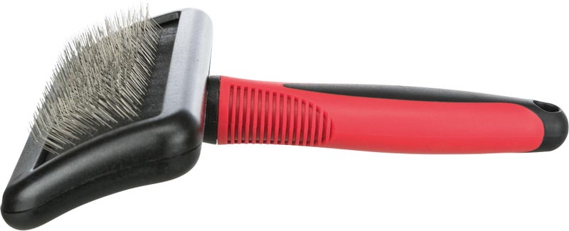 Trixie Soft Brush For Dogs,Soft Wire With Nylon Bristle,Ideal For All Coat Type,Remove Shadding Coats,Tangle And Dead Undercoat Plastic/Metal With Rubber Handle (12X16cm) - Image 2