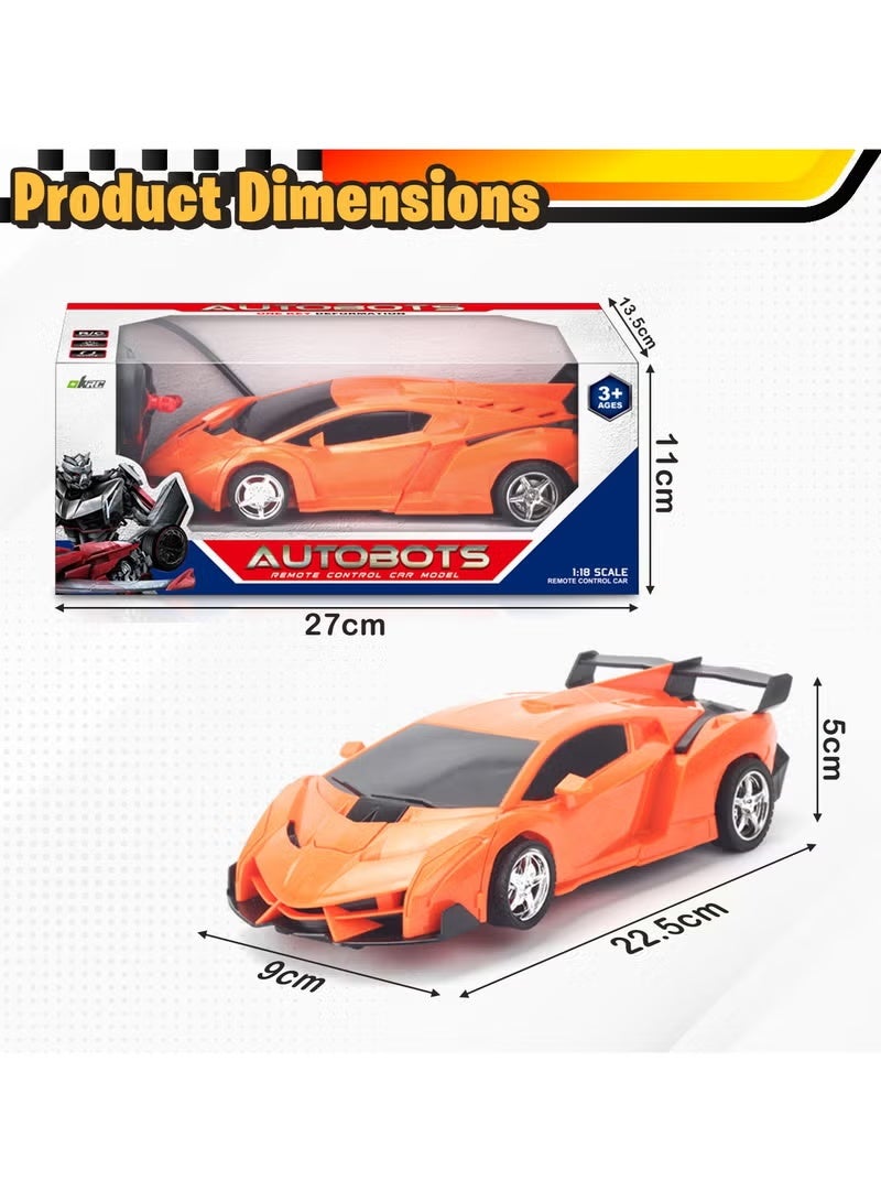 ELTRAZONE Remote Control Transforming Robot Car Toy with One-Button Deformation, 360° Drifting Action, Electronic RC Vehicle with Lights, Blue - Image 3