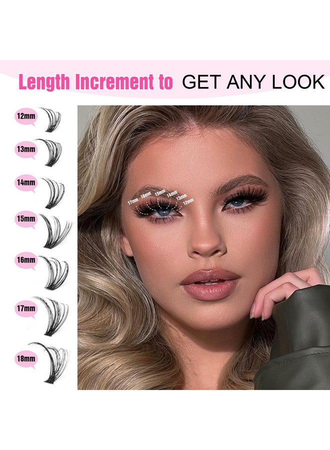 Pawotence Lash Extension Kit DIY 40D 12-18mm Individual Lashes Clusters Kit 280pcs Cluster Eyelash Extensions Kit with Lash Bond and Seal, Tweezers for Self Application (Long 40D, 12-18mm, Kit) - Image 3