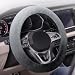 Coverado Winter Fluffy Steering Wheel Cover Upgraded AntiSlip Fuzzy Furry Car Steering Wheel Cover Universal 1415 inch Soft Plush Warm No Odor Luxurious Decoration for Women Men Gradient Gray - Image 2