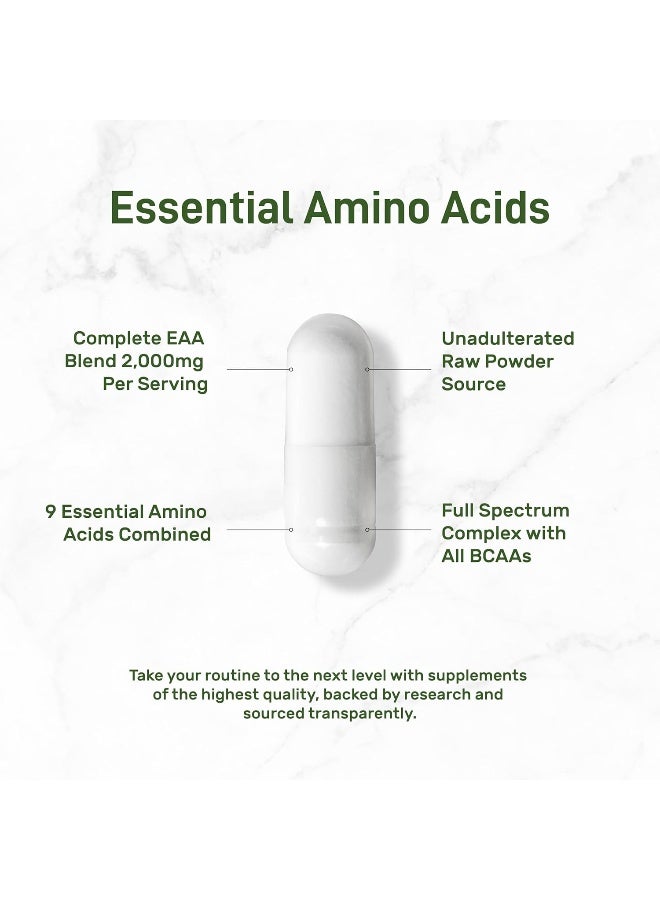 DEAL SUPPLEMENT الأحماض الأمينية الأساسية (EAA) 2000 ملغ لكل حصة، 300 كبسولة - بدون نكهة - 9 في 1، جميع BCAAs (الأحماض الأمينية ذات السلسلة المتفرعة) - دعم العضلات النحيفة ومكمل طبيعي قبل التمرين - Image 3