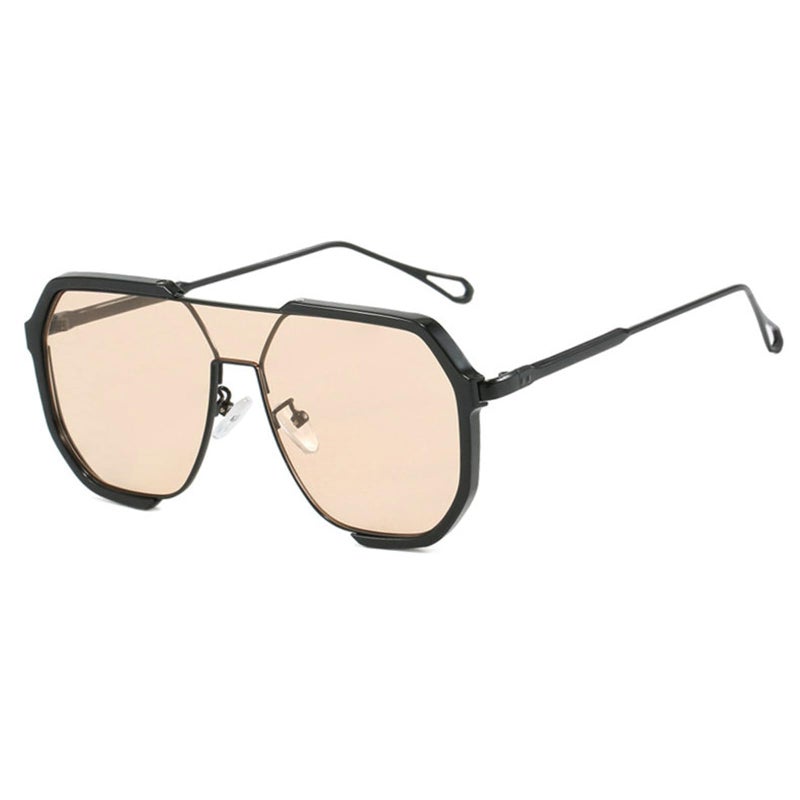 willochra Fashion Oversized Square Women Sunglasses Vintage Punk Men Outdoor Eyewear Shades UV400 (Champagne) - Image 4