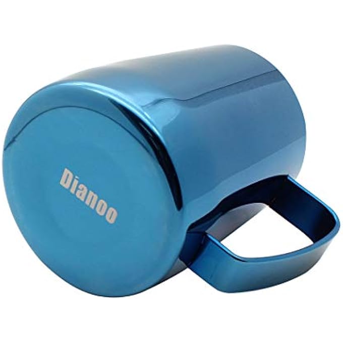 Dianoo Titanium Plated Stainless Steel Milk Pitcher Creamy Coffee Cup Latte Coffee Cappuccino Blue 350Ml - Image 2