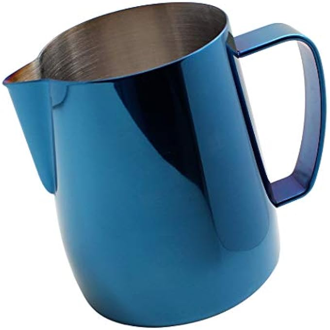Dianoo Titanium Plated Stainless Steel Milk Pitcher Creamy Coffee Cup Latte Coffee Cappuccino Blue 350Ml - Image 1