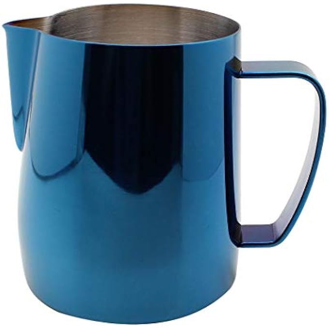Dianoo Titanium Plated Stainless Steel Milk Pitcher Creamy Coffee Cup Latte Coffee Cappuccino Blue 350Ml - Image 3