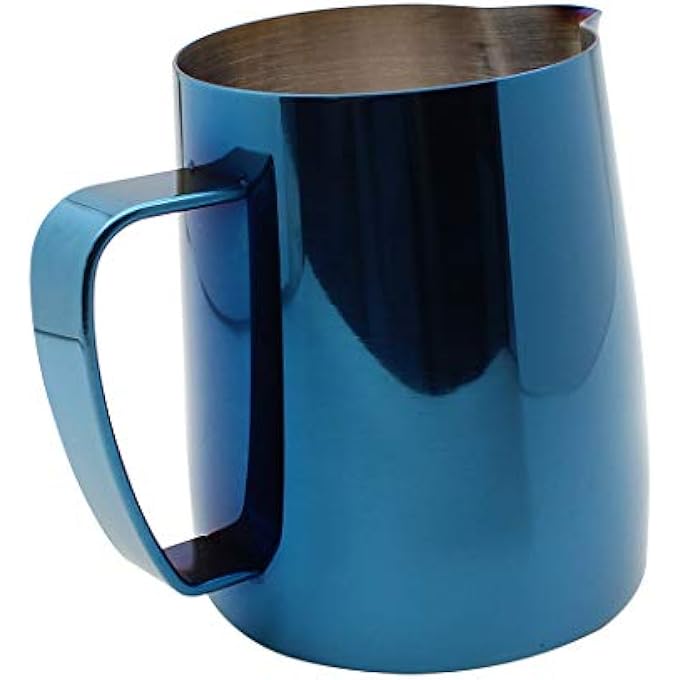 Dianoo Titanium Plated Stainless Steel Milk Pitcher Creamy Coffee Cup Latte Coffee Cappuccino Blue 350Ml - Image 4