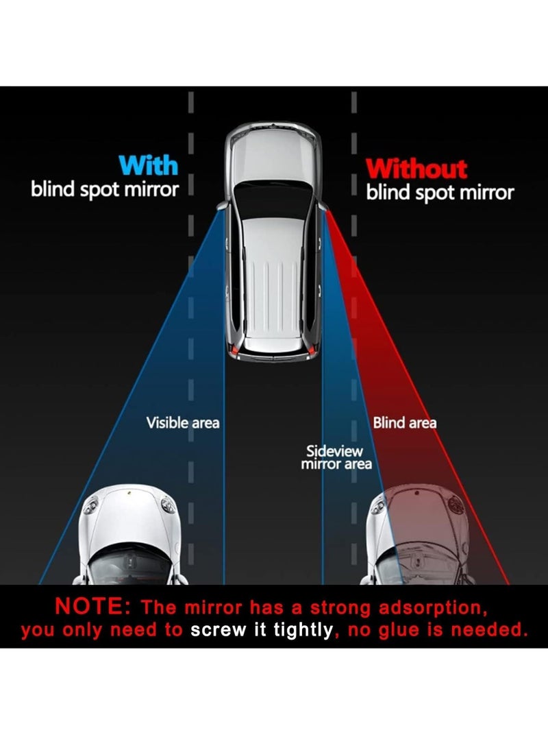 Bukela 2 PCS 2" (5 cm)Diameter Car Blind Spot Side Mirror,Reusable Round HD Blind Spot Mirror with Sucker, Universal 360° Wide Angle Glass Convex Side Rear View Mirror for Cars SUVs and Trucks  - Image 5