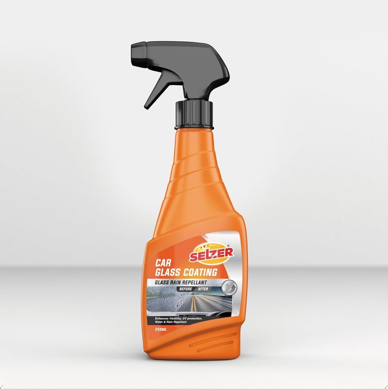 SELZER Car Glass Cleaner - 250 Ml | Anti-Fog Spray for Car Windshield & Mirror Cleaner | Streak-Free Shine | Dirt & Grime Removal | Crystal Clear Visibility in All Weather | Glass Cleaning Spray - Image 1
