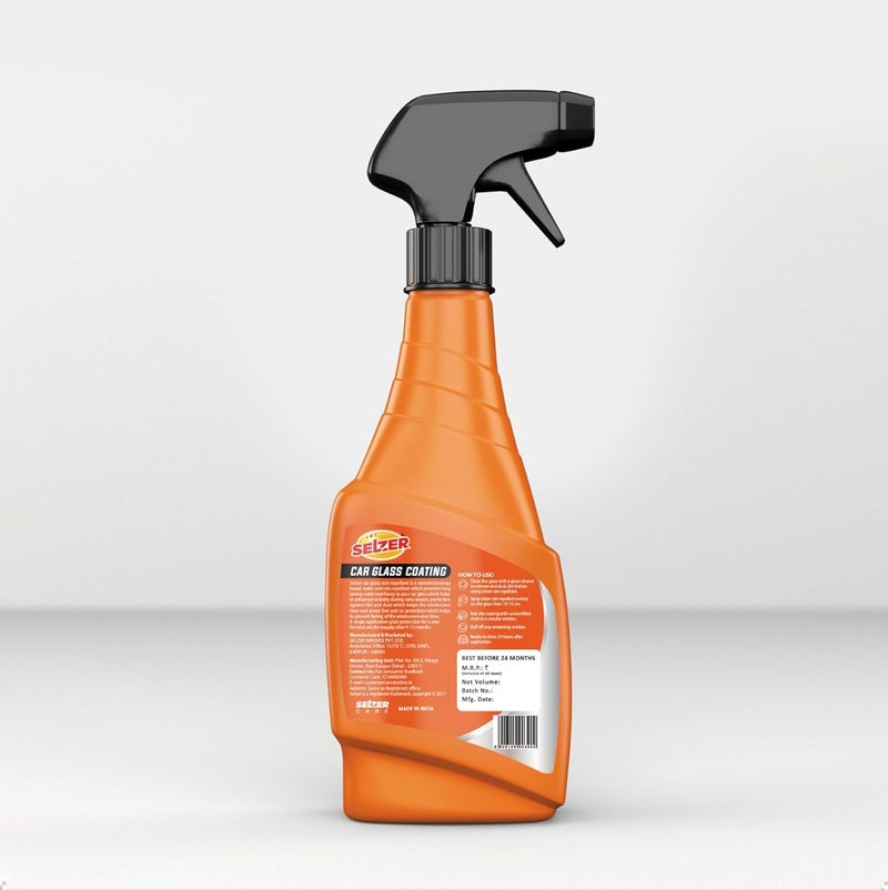 SELZER Car Glass Cleaner - 250 Ml | Anti-Fog Spray for Car Windshield & Mirror Cleaner | Streak-Free Shine | Dirt & Grime Removal | Crystal Clear Visibility in All Weather | Glass Cleaning Spray - Image 2