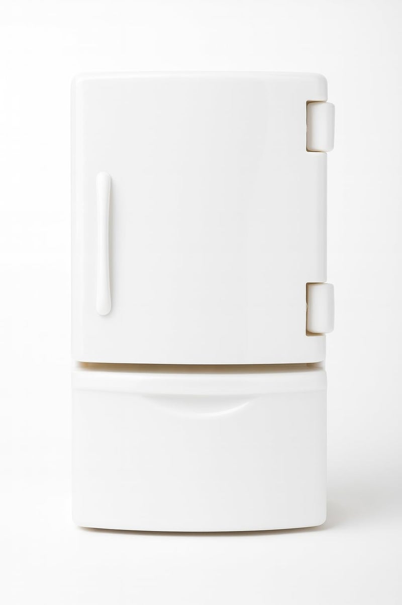 Oleoca Family Dollhouse Refrigerator Set - Mini Fridge With Opening Doors  Interior Shelves  Milk Carton  Yogurt Tub  Ice Cream Cups & Topping Jars - Dollhouse Furniture & Accessories For Ages 3+ - Image 1