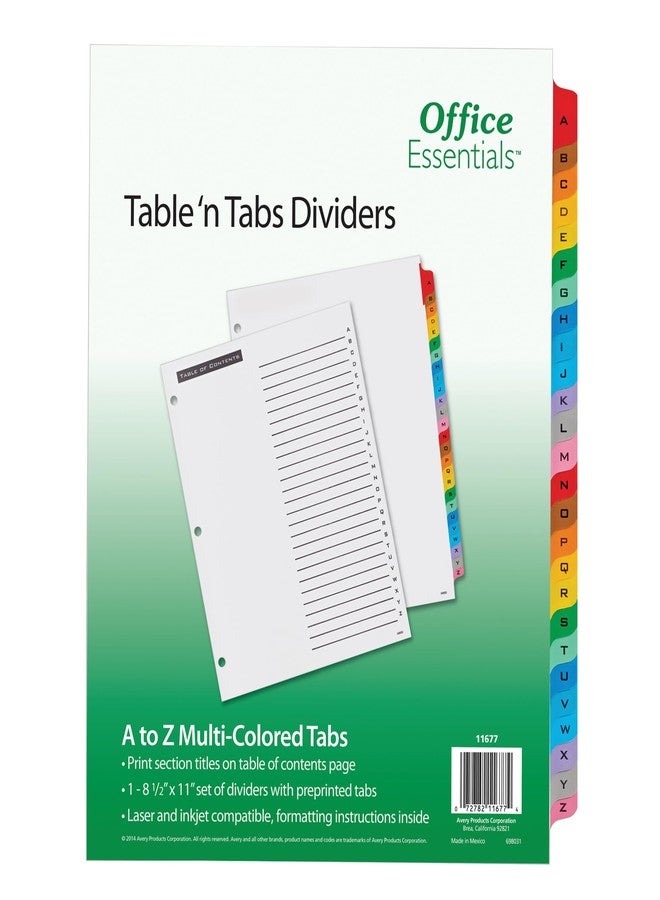 Office Essentials 11677 Table 'n Tabs Dividers, 26-Tab, Letter - Image 1