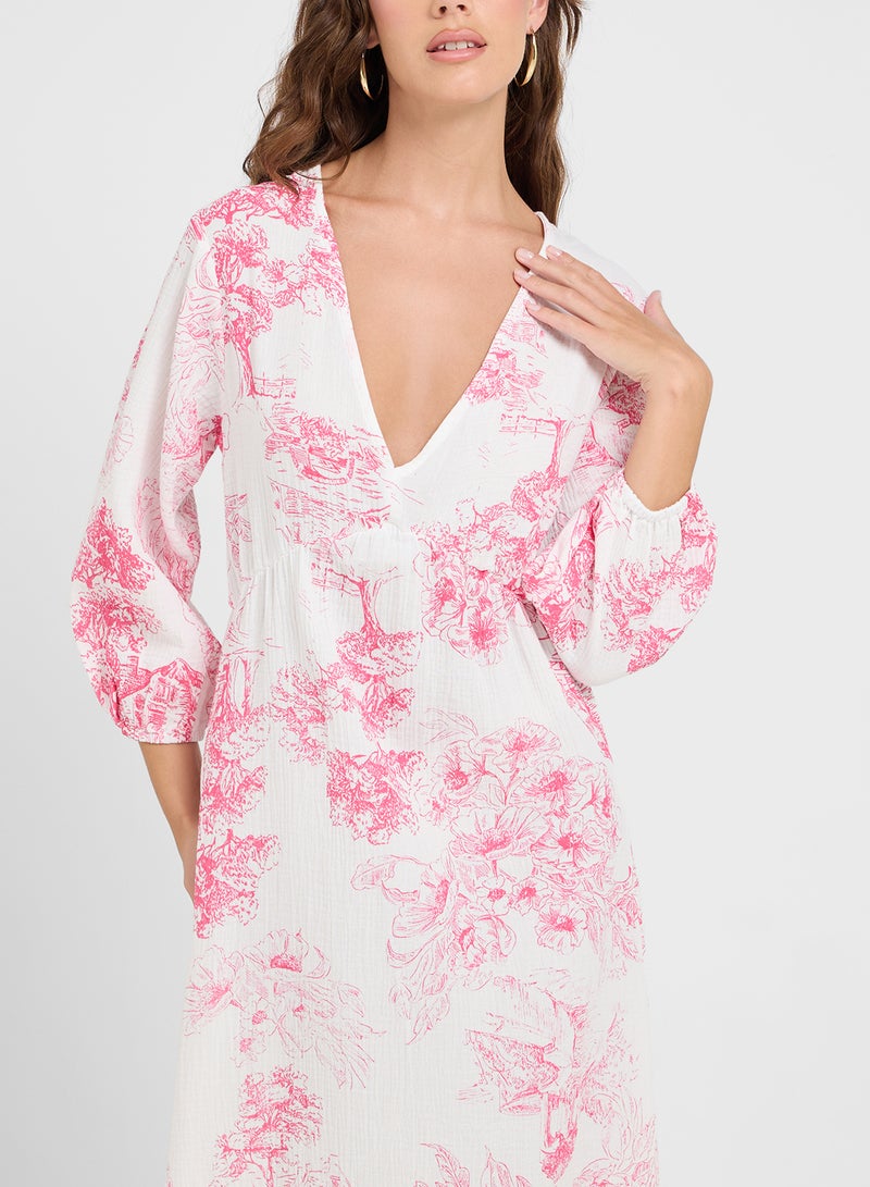 جينجر فستان ماكسي بطبعة زهور - Image 3