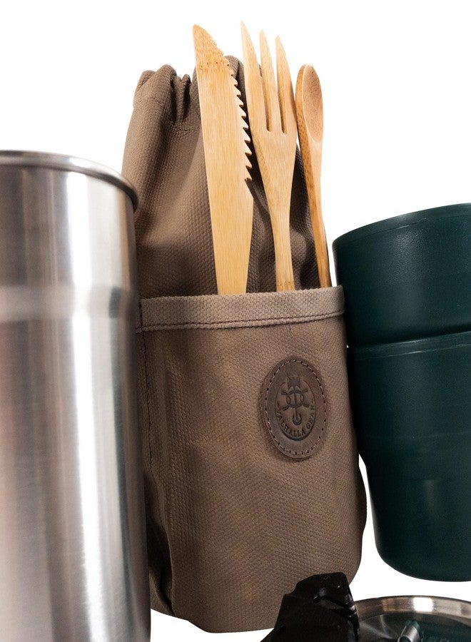 Valhalla Gear, Camping Bag for Cooking Pot, Handmade from Waxed Canvas and Full Grain Leather - Fatigue - Image 5