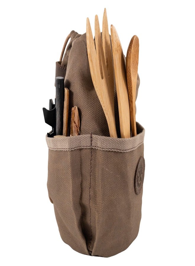 Valhalla Gear, Camping Bag for Cooking Pot, Handmade from Waxed Canvas and Full Grain Leather - Fatigue - Image 4