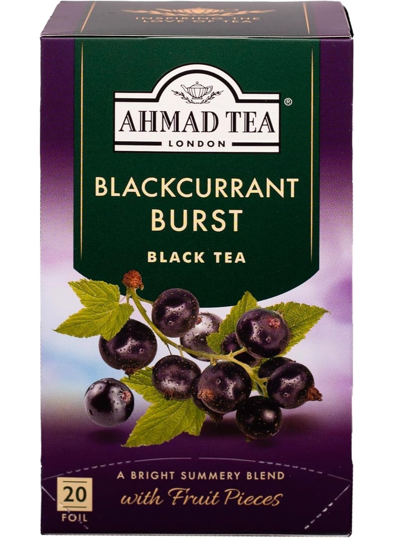 أحمد تي احمد تي شاي اسود بنكهة العنب الاسود - 20 قطعة، 40 غم