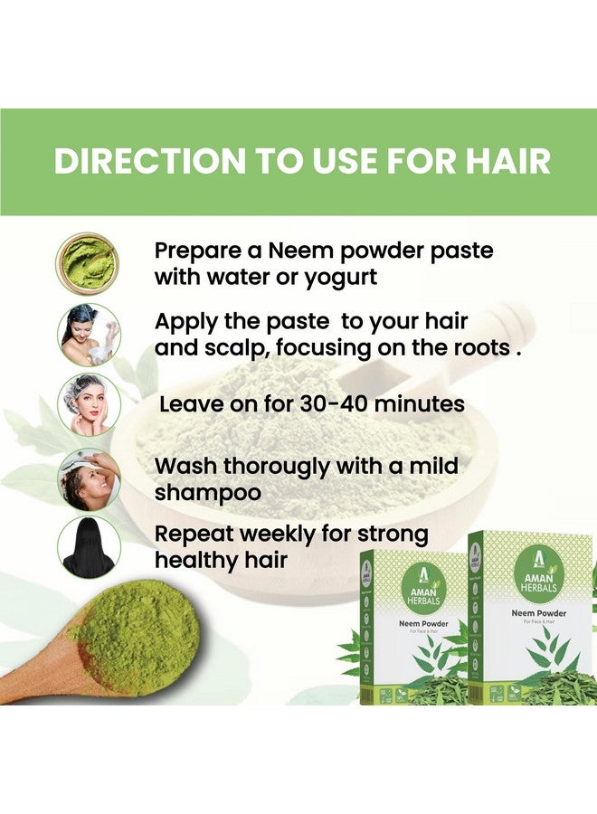 AMAN HERBALS - 100% Pure & Natural Neem Powder (100 g) - Face Pack Powder for Acne, Dull Skin & Dark Spots, Makes Skin Soft & Supple - Image 5