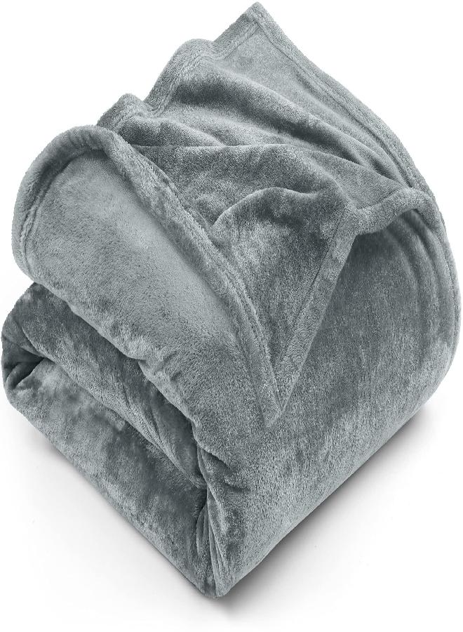 Utopia Bedding Fleece Blanket King Size Ash Grey 300GSM Luxury Fuzzy Soft Anti-Static Microfiber Bed Blanket (90x102 Inches) - Image 3