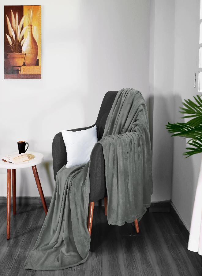 Utopia Bedding Fleece Blanket King Size Ash Grey 300GSM Luxury Fuzzy Soft Anti-Static Microfiber Bed Blanket (90x102 Inches) - Image 2