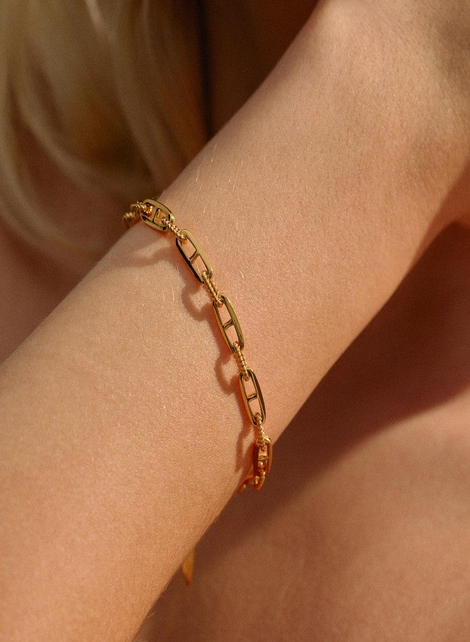 ACC PLANET Gold Cuban Link Chain Bracelets for Women, 18K Gold Plated Marina Link Bracelet Stackable Minimalist Cute Trendy Gold Bracelets for Women Jewelry Gifts - Image 2