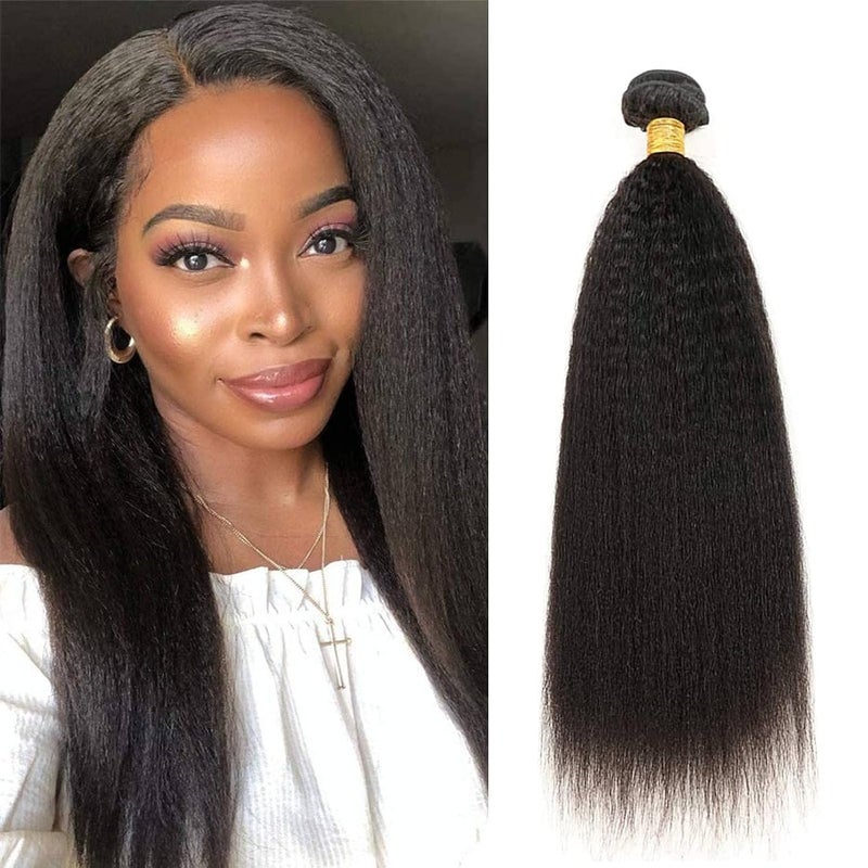 حزم شعر أميلا كينكي سترايت بشعر بشري 22 بوصة كينكي سترايت شعر 1 حزمة 10A شعر برازيلي كينكي سترايت بشري تمديدات للنساء السود 100 جرام حزمة لون أسود طبيعي