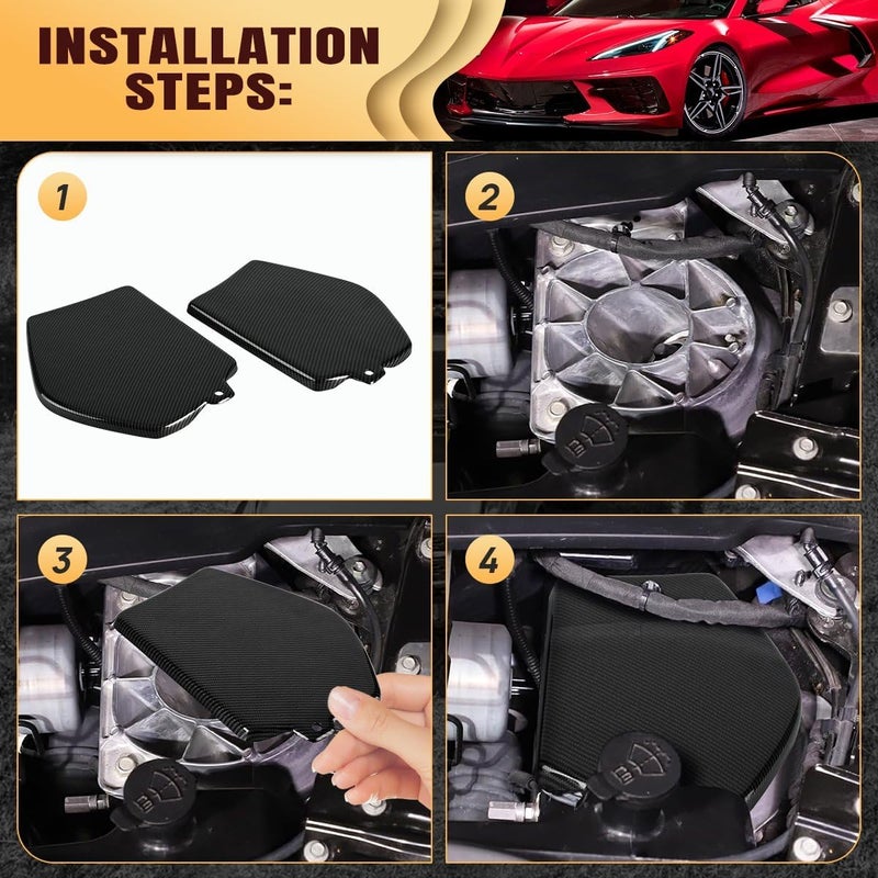 BILLFARO Carbon Fiber Front Strut Tower Covers for Corvette C8 2020-2021 - Image 4