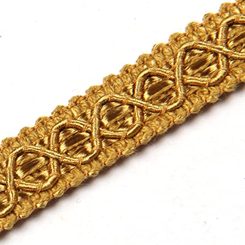 Hedonghexi Gimp Braid Fabric Trim - 0.59 Inch / 10 Yards, Gold Silver, Upholstery, Polyester, DIY Crafts, Home Decorative - Image 3