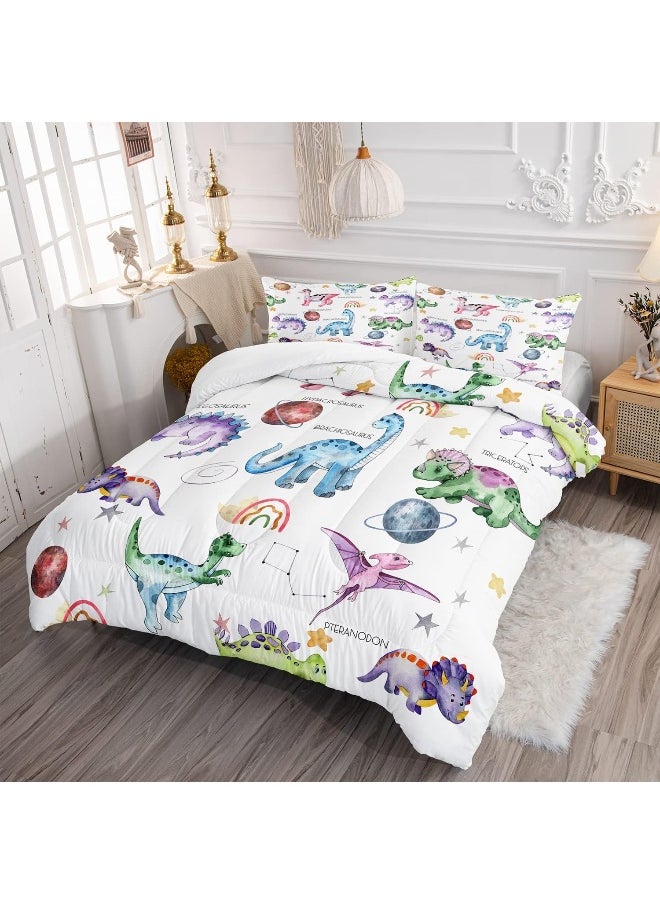Generic CVHOUSE Dinosaur Bedding Set, Dinosaur Comforter Set Twin, Microfiber Quilt Set - 3 Piece with 1 Comforter and 2 Pillow Cases  - Image 2