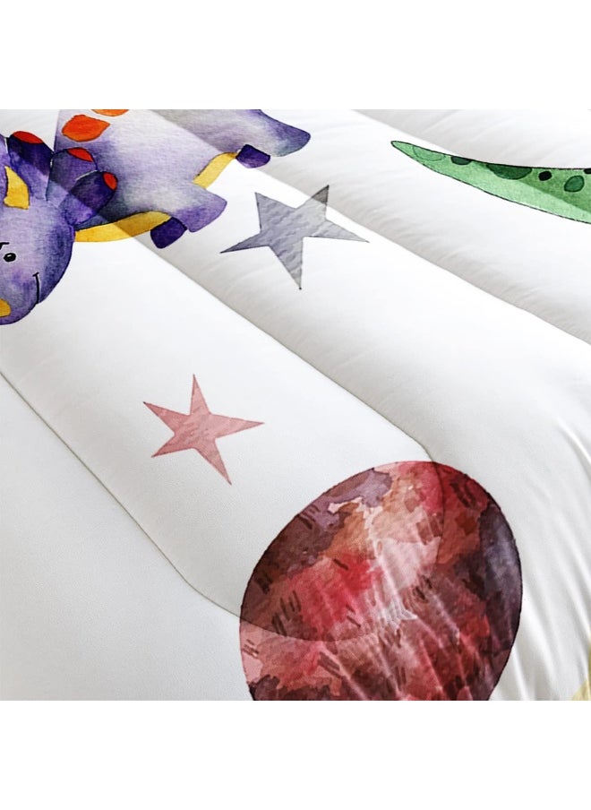 Generic CVHOUSE Dinosaur Bedding Set, Dinosaur Comforter Set Twin, Microfiber Quilt Set - 3 Piece with 1 Comforter and 2 Pillow Cases  - Image 3