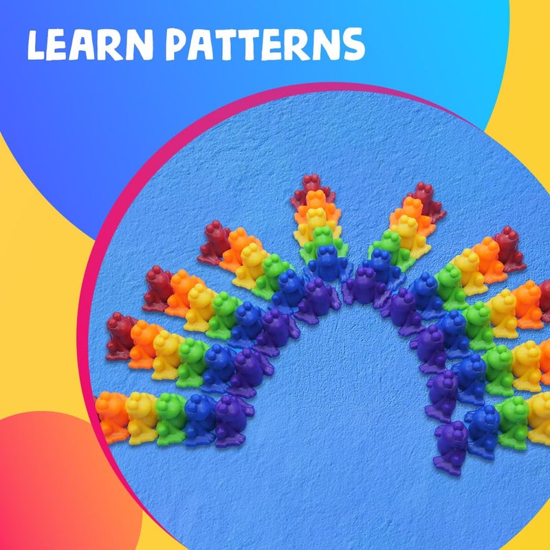 Skoolzy ألعاب العد من سكولزي للأطفال من 3-5 سنوات. مجموعة ألعاب فرز الألوان الضفادع التعليمية، مطابقة الأرقام، ألعاب مونتيسوري التعليمية للأولاد والبنات، هدايا لمرحلة ما قبل المدرسة، هدايا صغيرة في الجوارب. - Image 5