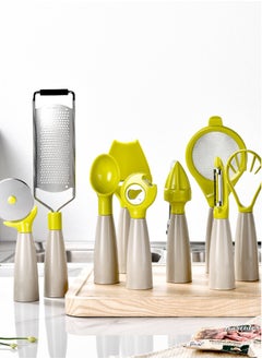 Perfii 11PCS Premium Cooking Gadget Set with Stainless Steel Utensils, Essential Tools for Cooking or Baking including Pizza Cutter, Whisk, Spoon, Grater, Opener, and Vegetable Peeler for Kitchen  - Image 2