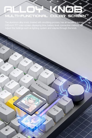 X820 Ultra Wireless Gaming Mechanical Keyboard with TFT Smart Display&Knob,75% Hot Swappable Custom Gasket-Mounted Keyboard,Tri-Mode(Wired/2.4GHz/BT) - view 5